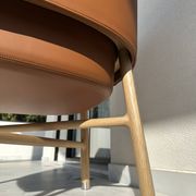 Cabriolet armchair in oak, Cravache Fauve/Seige leather, Hermès