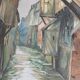 Watercolor framed half-timbered houses