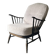 Fauteuil Windsor Ercol modèle 994 vintage, réupholstéré en bouclé blanc