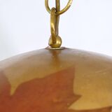 Italian design hanging lamps resin and leaves, 1970s 1980s