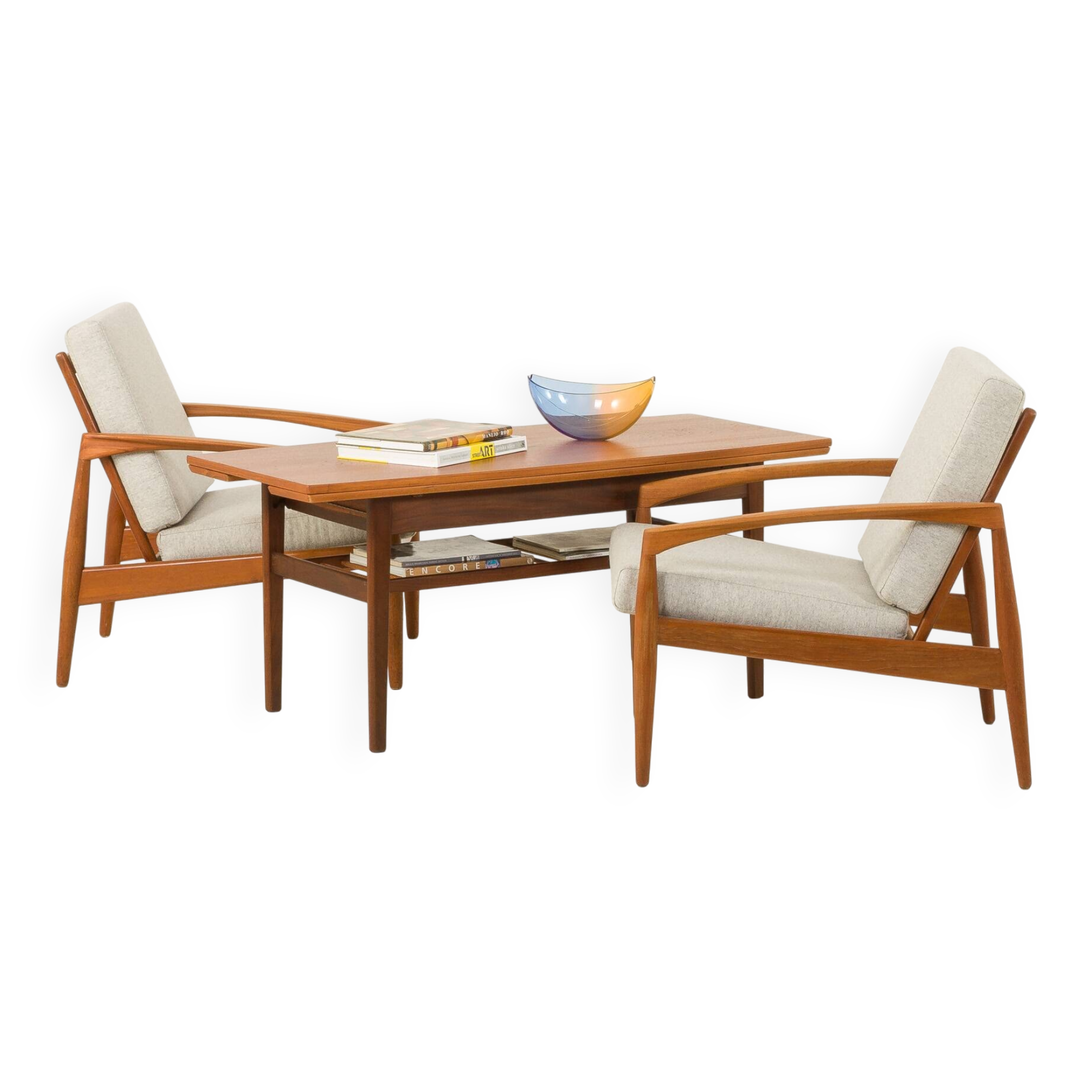 Vintage elevator teak table attr. to Kai Kristiansen, 1960s