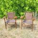 2 vintage rattan armchairs
