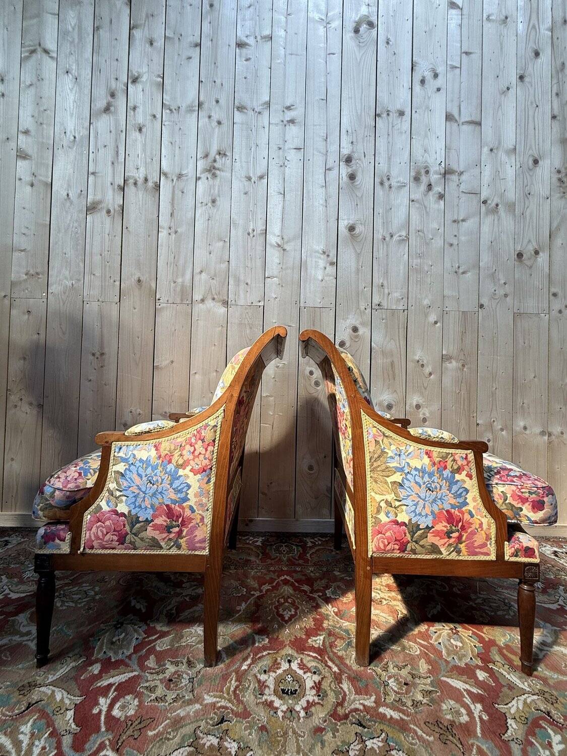 Pair of large armchairs in Louis XVI - Neoclassical style