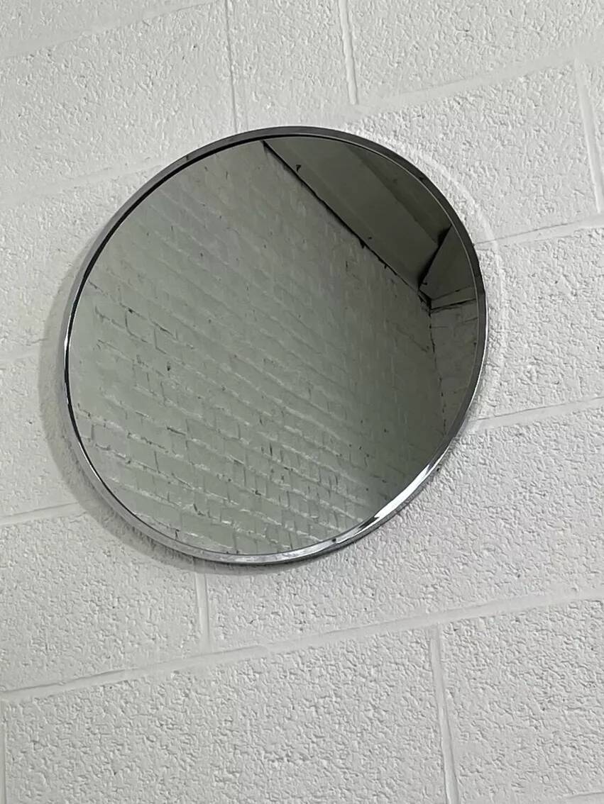 Miroir vintage chromé rond