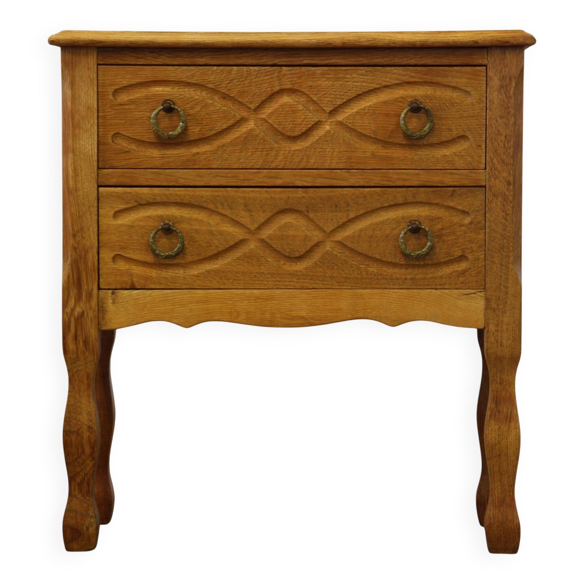 Vintage Danish 1960s oak nightstand / bedside table style of Henning Kjærnulf