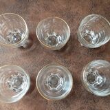Set of 6 crystal digestive glasses