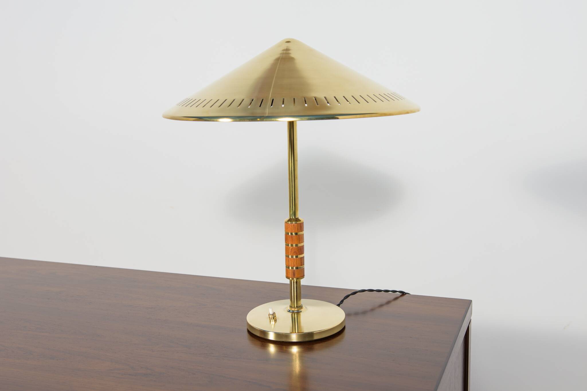 Vintage Modern Table Lamp in Brass by Bent Karlby for Lyfa, Denmark, 1956