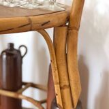 1960s/70s rattan rolling bar/serving cart