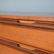 Bureau / Table de maquillage en teck vintage Avalon du milieu du siècle. Livraison. Moderne / D
