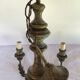 Patinated painted wood chandelier