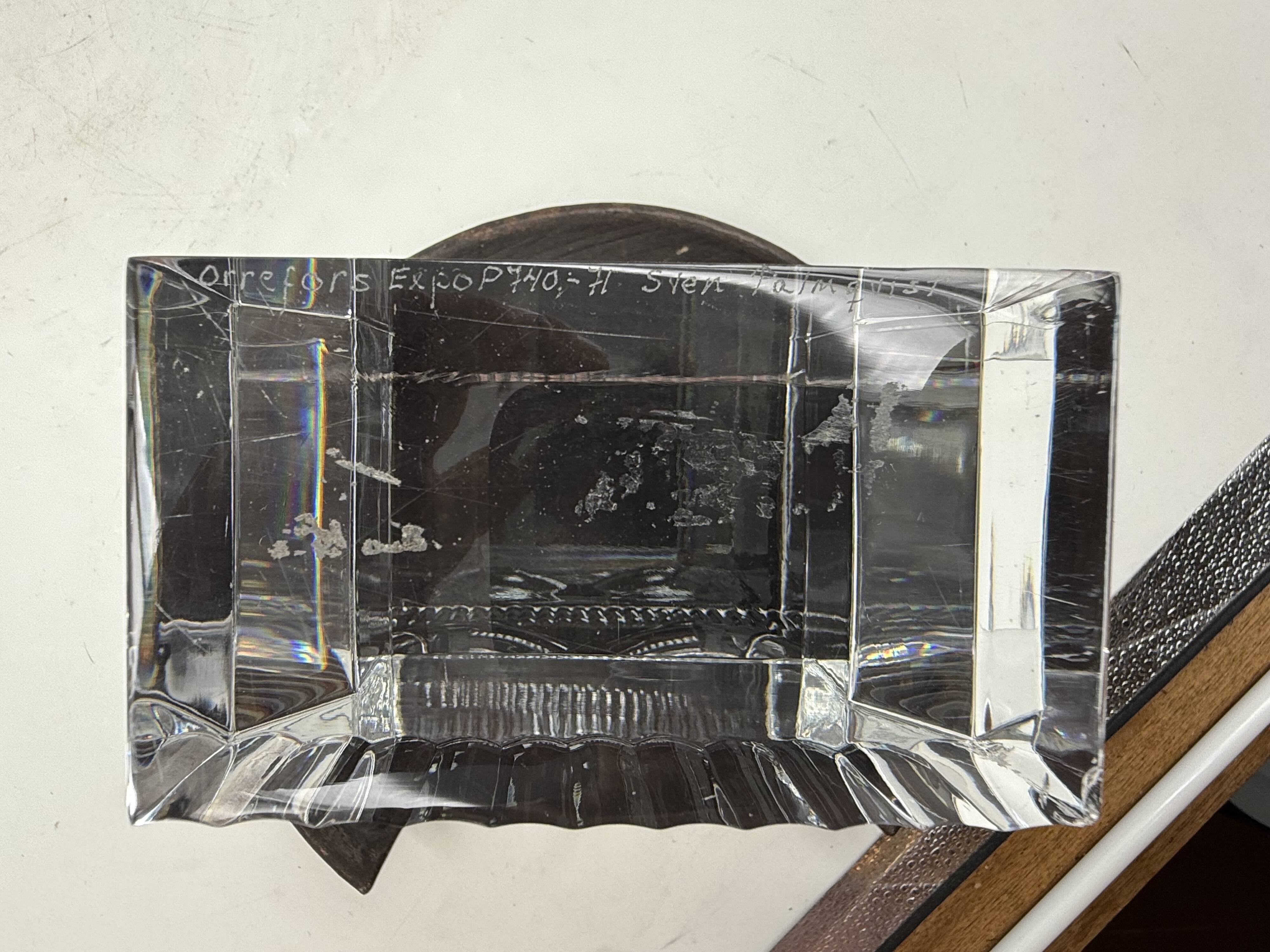 Sven Palmqvist, modern glass sculpture, Orrefors Sweden 1971
