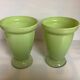 Pair of green glass paste vases
