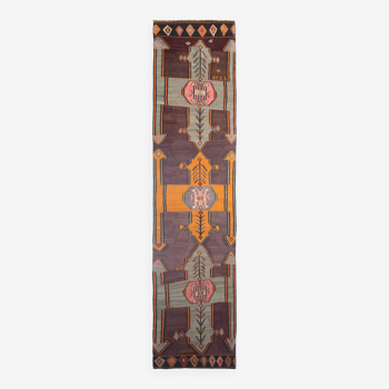 3x14 Persian Kilim Runner Rug, 99x428Cm