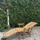 Rattan lounger with foot rest