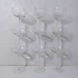 9 champagne glasses