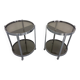 Mid-Century Glass & Metal Serving Bar Carts, 1960s, Set of 2