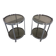Mid-Century Glass & Metal Serving Bar Carts, 1960s, Set of 2