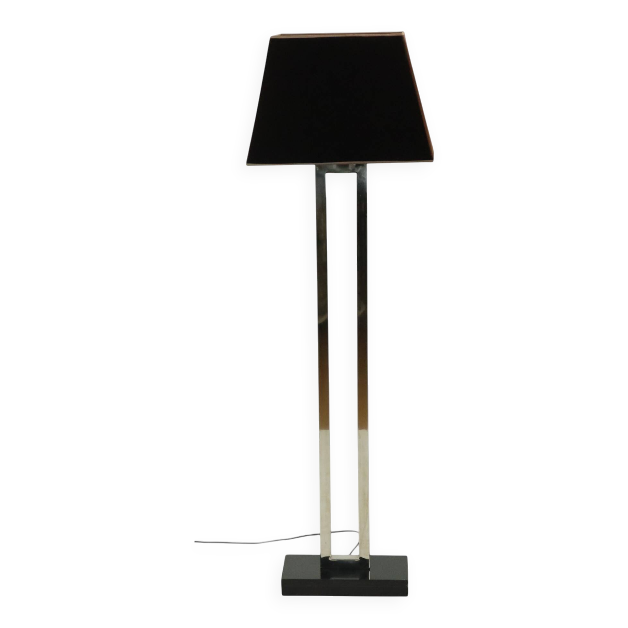 Lampadaire design Eichholtz Arlington en acier inoxydable avec base en granit 152 cm