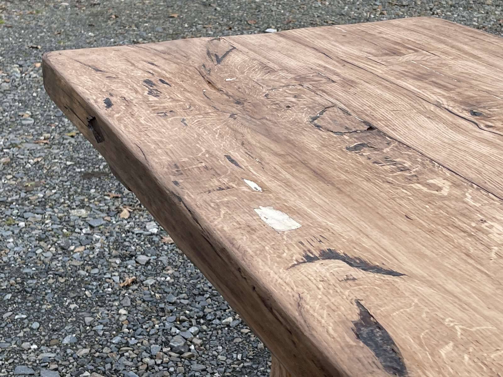 1930s monastery table in raw oak
