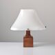 Danish teak table lamp with flared methacrylate shade 1960s
