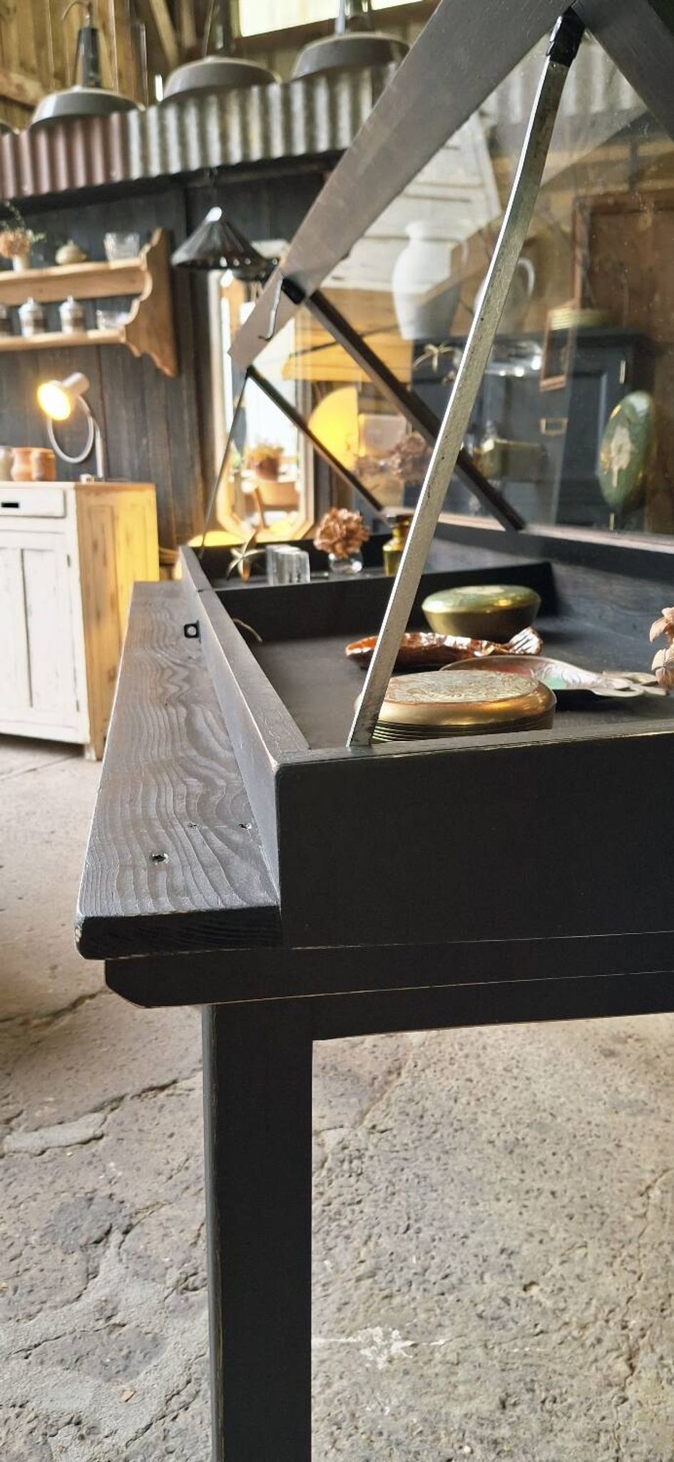 Antique display cabinet on legs