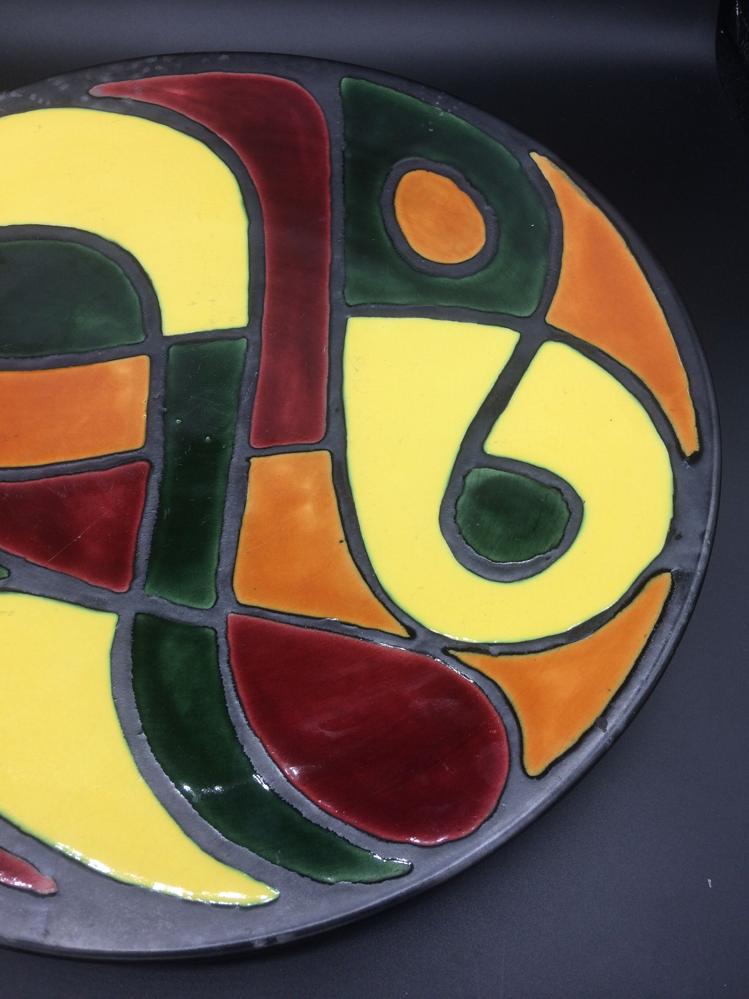 Abstract decorative dish in bright colors