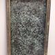 Empty top rectangular pocket in green patinated bronze
