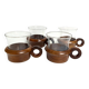 4 tasses Schott Mainz Jeanner teck & verre design 60s