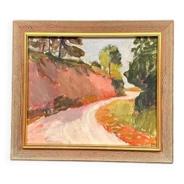 Original Danish Oil on Canvas – “Varm dag, Frankrike”  by Bente Bjerregaard