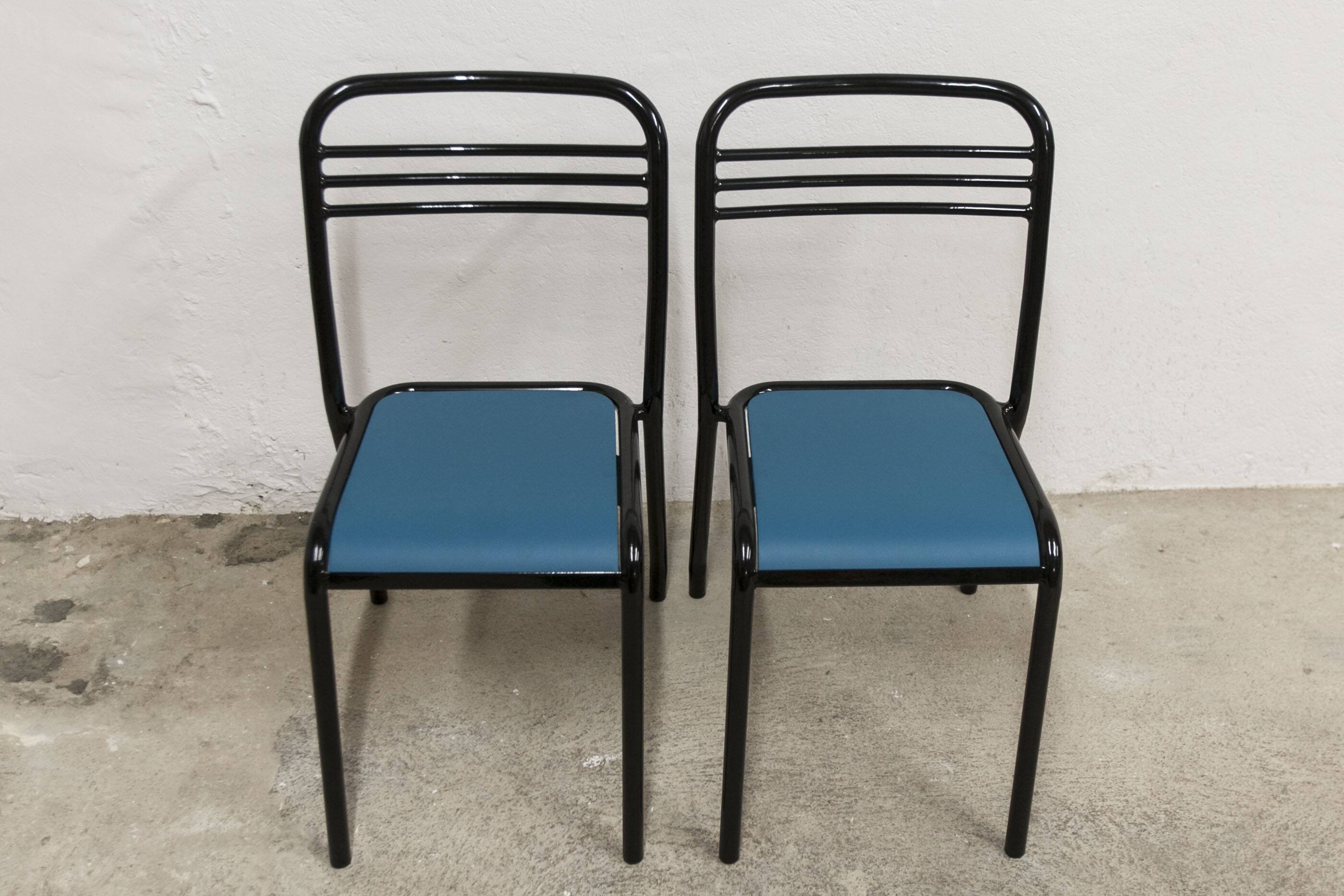Pair of restored Jean Pauchard Tolix chairs, 1960s