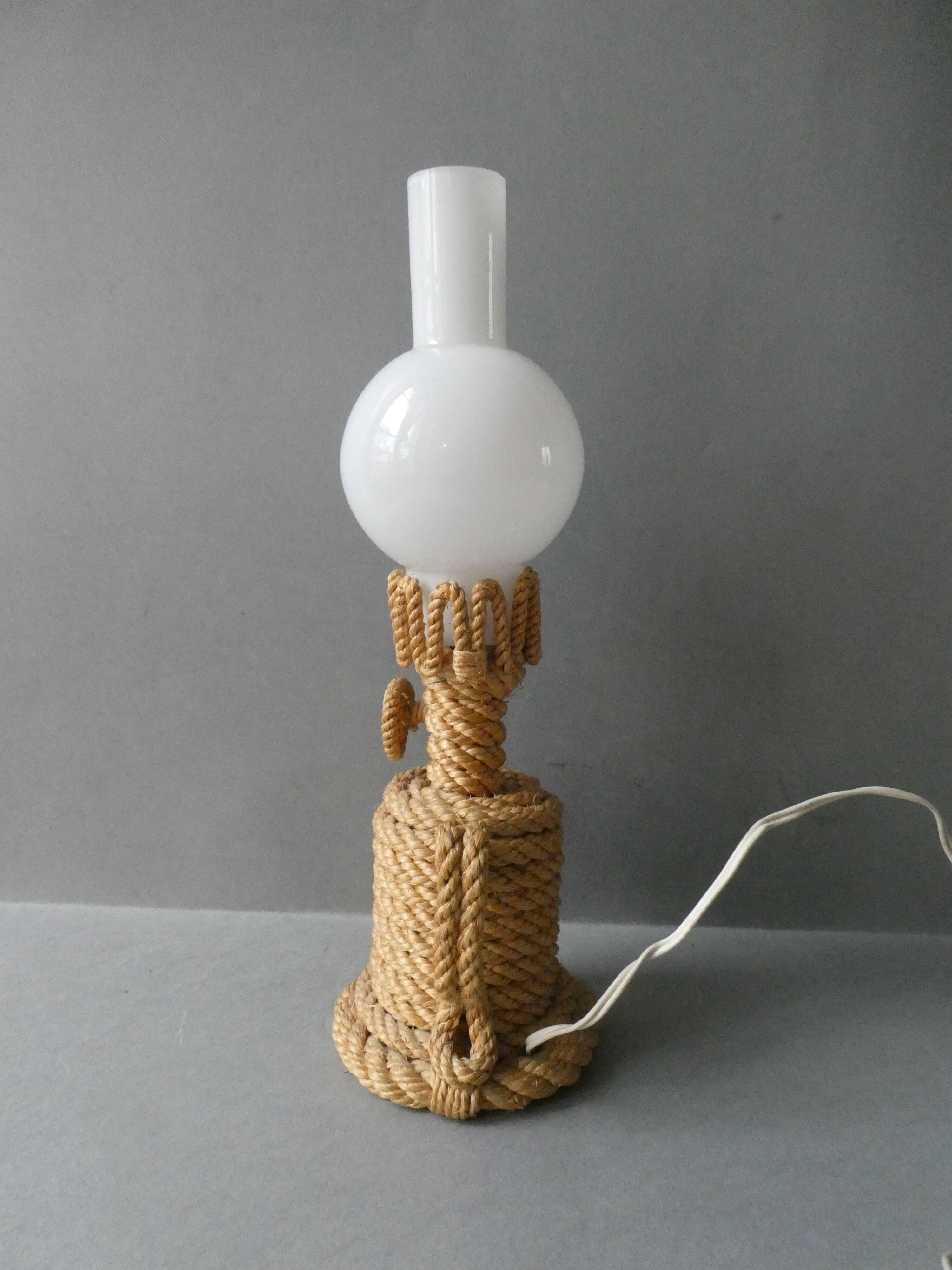 Rope and opaline lamp from the 60s
