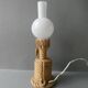 Lampe en corde et opaline, années 60