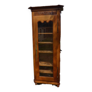 Vitrine 1 porte en merisier - massif
