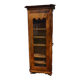 Showcase 1 glass door in solid cherry wood with sculpture - Very good condition
