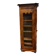 Showcase 1 glass door in solid cherry wood with sculpture - Very good condition
