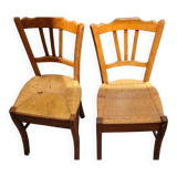 Pair of mulched wooden bistro chairs