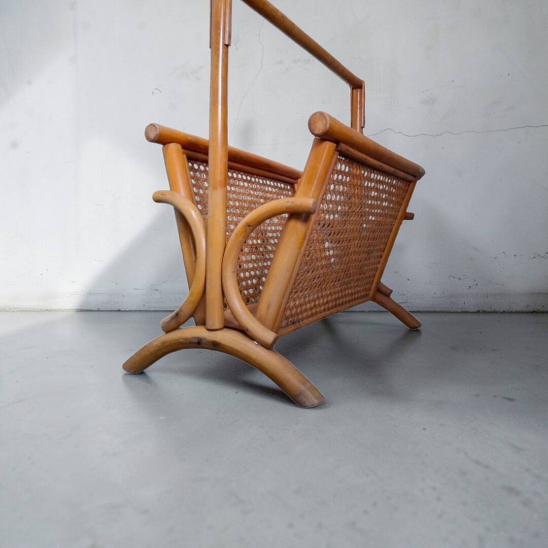 Rattan magazine rack