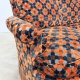 "Maximalist" 3-Seater Sofa 70s – Carved Velvet & Feathers