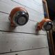 Pair of vintage 70s eyeball wall lights.