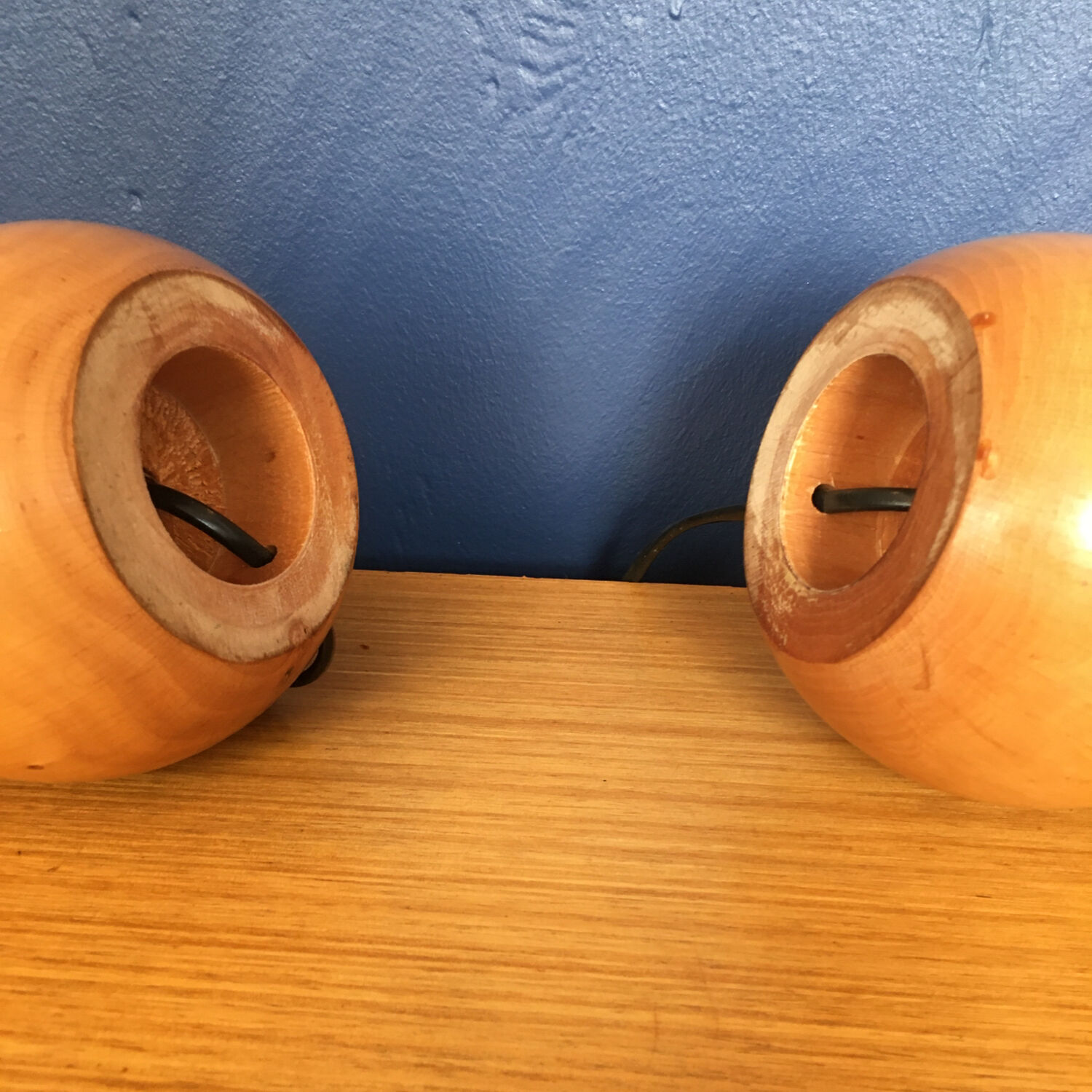 Solid wood ball lamp legs, 1980s