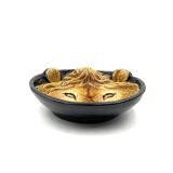 Mid-century lion ceramic plate / vide poche, Italy 1970s