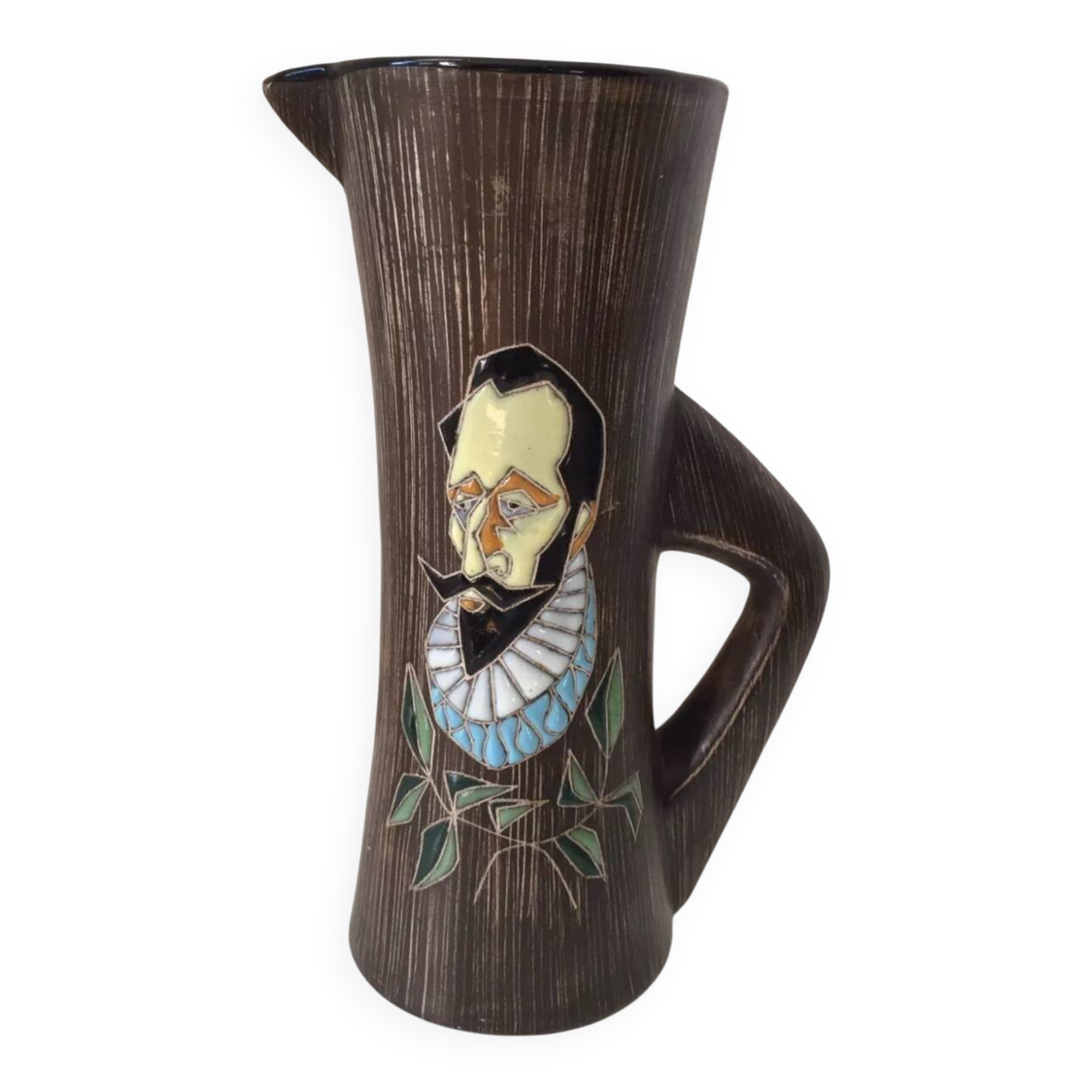 Pichet en céramique effet bois, 1950