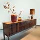 Spanish vintage brutalist oak chest of drawers sideboard cabinet
