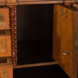 Antique secretary desk from the 1880s, walnut, restored