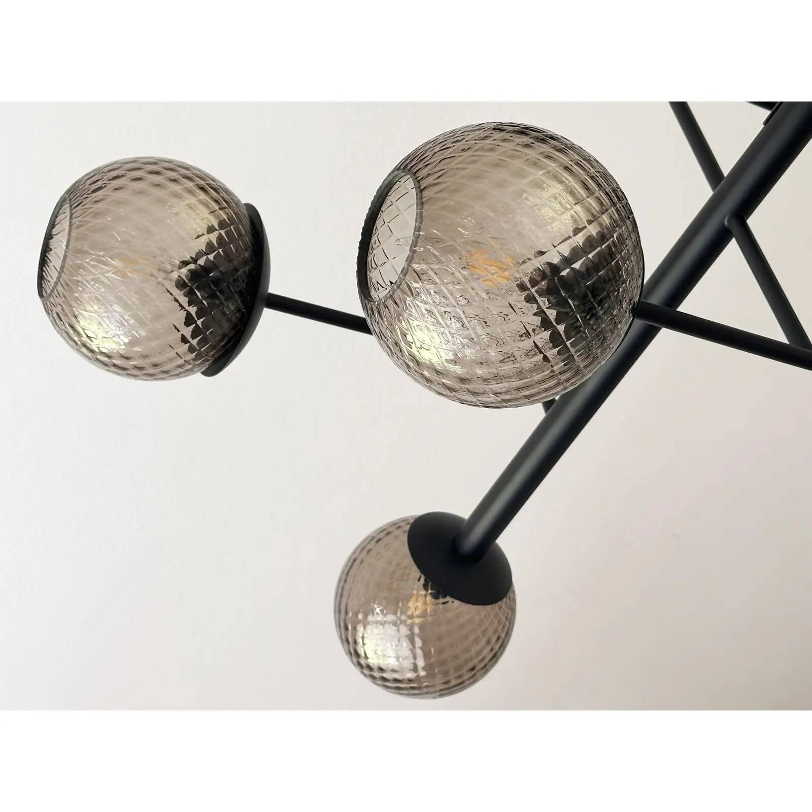 Contemporary Smoked-Fumè "Ballotton" Spheres Attributed to Murano Glass Spu