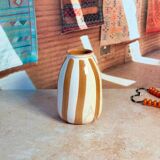 Striped Cream and Light Brown Vase