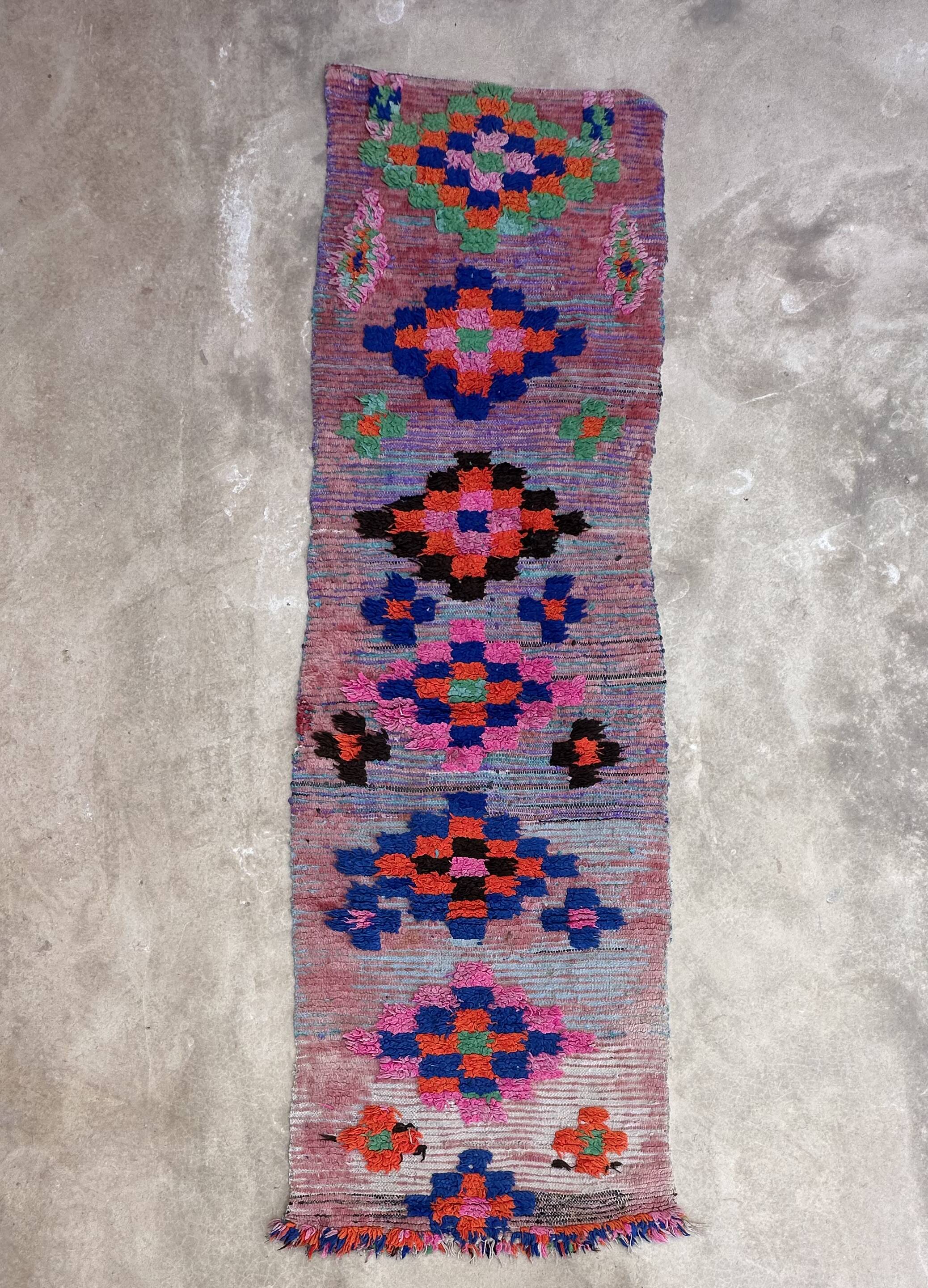Colorful moroccan rug - 79 x 263 cm