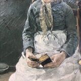 Reproduction of Fritz von Uhde's cat reader