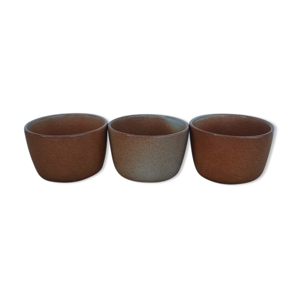 Trois ramequins en grès vernissé - vintage