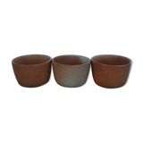 Three ramekins in glazed sandstone - vintage
